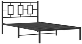 Estrutura de cama com cabeceira 107x203 cm metal preto