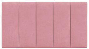Almofadão de cabeceira 90 cm veludo rosa