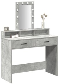 Mesa de Maquilhagem vidaXL com Luzes LED Cinza Claro 100x41x140 cm