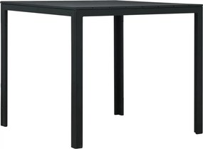 Mesa de centro 78x78x74 cm PEAD aspeto madeira preto