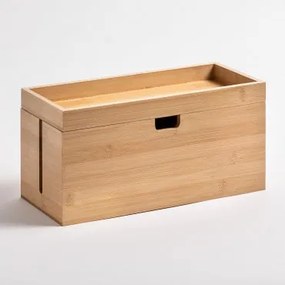Organizador De Cabos Em Bambu Anento Castanho Madeira - Sklum