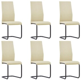 vidaXL Cadeiras de jantar cantilever 6 pcs couro artificial cappuccino