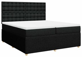 Cama com molas/colchão 200x200 cm tecido preto