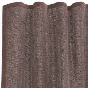 Cortinas de voile com bolsos para varão 2 pcs castanho