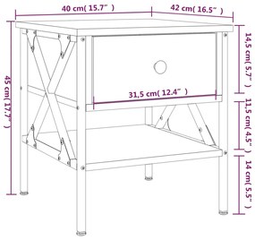 Mesa de cabeceira 40x42x45 cm derivados madeira carvalho sonoma