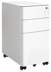 Arquivo móvel com rodas e fecho para documentos | SONGMICS | 30 x 46 x 59,2 cm | branco | OFC030W01.