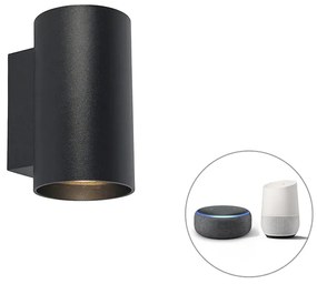 LED Candeeiro de parede design inteligente preto com 2 GU10 WiFi - Sandy Design,Moderno