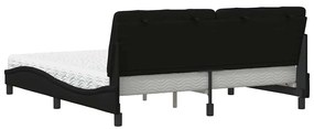 Cama com colchão 180x200 cm tecido preto