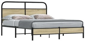 Estrutura cama s/ colchão derivados de madeira carvalho sonoma