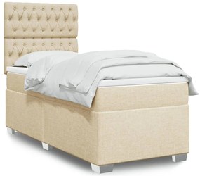 Cama com molas/colchão 80x200 cm tecido cor crème