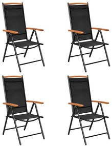 5 pcs conjunto de jantar para jardim alumínio preto