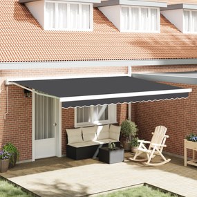 vidaXL Toldo Retrátil Automático Antracite 450x300 cm