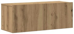 Conjunto de armário TV parede 8 pcs madeira carvalho artisiano