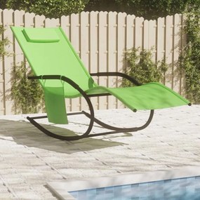 vidaXL Espreguiçadeira baloiço aço e textilene verde