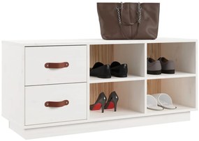 Banco sapateira 100x34x45 cm pinho maciço branco