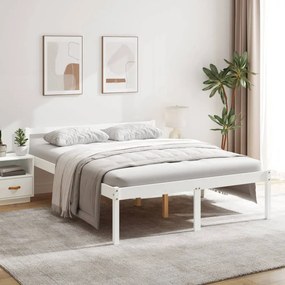 Cama para idosos king size 150x200 cm pinho maciço branco