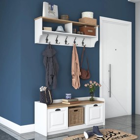**** Hall Stand P2 – Branco Nogueira – 120x45x40 cm

**