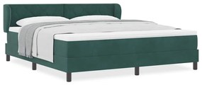 Cama Box Spring com Colchão VidaXL Verde Escuro 180x200 cm Veludo