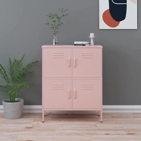 336139 vidaXL Armário de arrumação aço 80x35x101,5 cm rosa