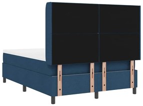 Cama com Estrado e Colchão Azul 140x200 cm em Tecido
