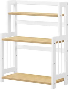 Suporte para especiarias em bambu para cozinha 18 x 41 x 53 cm , prateleira de arrumação com 3 níveis tom de carvalho natural
