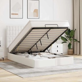 vidaXL Estrutura de cama otomana com colchão 140x190 cm branca
