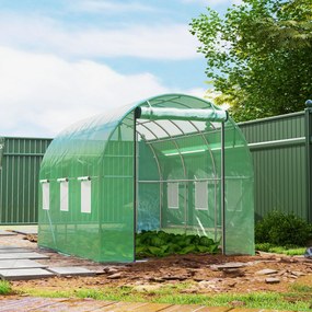 Estufa Túnel de Jardim, 300 x 200 x 195 cm, Cobertura Espessa de 170 g/m², Verde