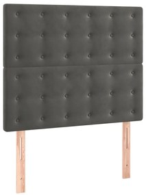 Estrutura de cama sem colchão 120x200 cm veludo cinzento-escuro