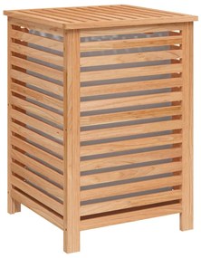 Cesto para roupa suja 45x45x65 cm madeira de nogueira maciça