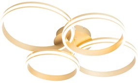 Candeeiro de teto latão com LED regulável em 3 níveis 4 luzes - Navara Design