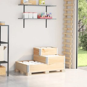 vidaXL Canteiro elevado de 3 níveis 120x80 cm madeira de pinho maciça