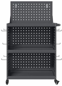 Carro de Ferramentas com prateleira com roda Antracite 65 x 35 x 111 c