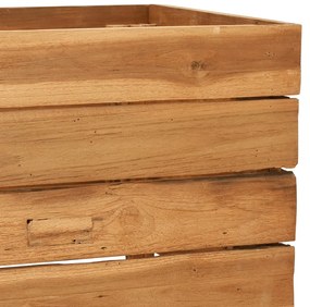 Vaso/floreira 150x40x38 cm madeira de teca reciclada e aço