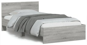 vidaXL Estrutura de cama c/ cabeceira derivados madeira cinza sonoma