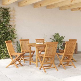 Conjunto de Jantar de 7 Peças Jardim Madeira Maciça Teca