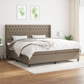 vidaXL Cama com molas/colchão 200x200 cm tecido castanho-acinzentado