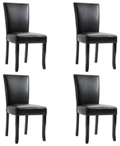 vidaXL Cadeiras de jantar 4 pcs couro artificial preto