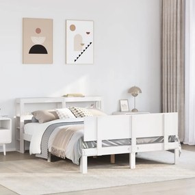 Estrutura de cama c/ cabeceira sem colchão 140x200 cm branco