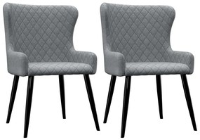 vidaXL Cadeiras de jantar 2 pcs tecido cinzento-claro