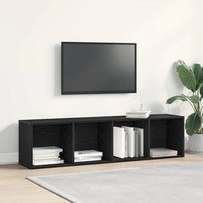Gabinete de Livro/TV Carvalho Preto 36x30x143 cm