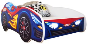 CAMA INFANTIL CRIANÇAS  OFERTA LEDS E COLCHÃO ESPUMA Racing RED BLUE 140 x 70