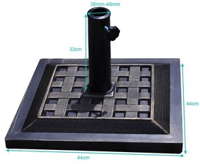 Base Quadrada para Chapéu de Sol "SOREN" em Bronze – Suporte para Guar