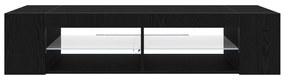 Estante de TV vidaXL com Luzes LED em Carvalho Preto 135x39x30cm em Ma