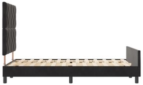 Estrutura de Cama de Veludo Preto vidaXL 120x200 cm