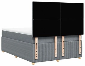 Cama com molas/colchão 140x190 cm tecido cinzento-claro