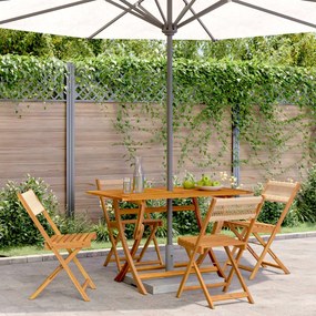Cadeiras de jardim dobráveis 4pcs madeira de acácia maciça bege
