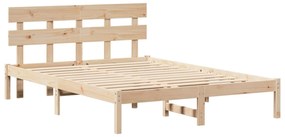 vidaXL Estrutura da Cama Castanho 140 x 200 cm Madeira de pinho maciça