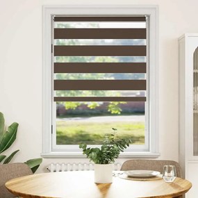 Estore de rolo 80 x 175 cm, linhas de zebra / Café
