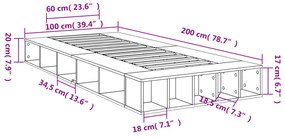 Estrutura de cama 100x200 cm derivados de madeira branco