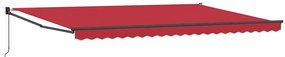 Toldo Retrátil Manual Vermelho 500x300 cm